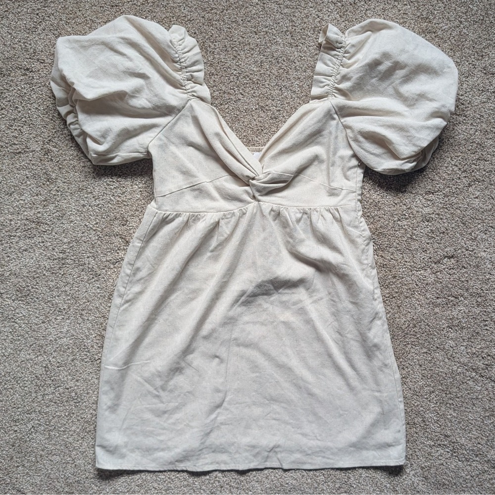 NWOT moodie Womens S Linen Cotton Summer Dress Coastal Minimalist Cottage Girly